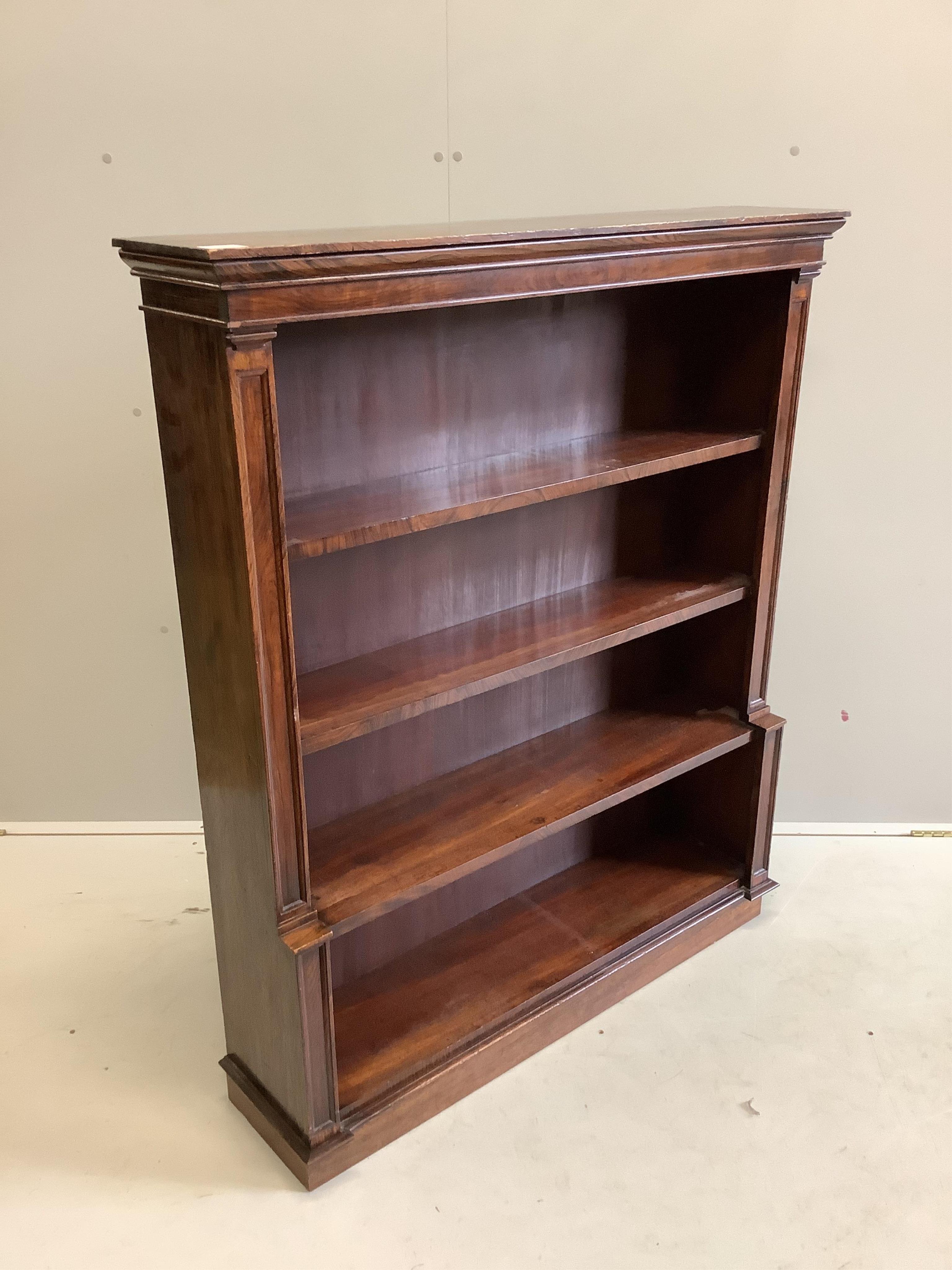 A Victorian simulated rosewood bookcase, width 104cm, depth 24cm, height 124cm. Condition - fair